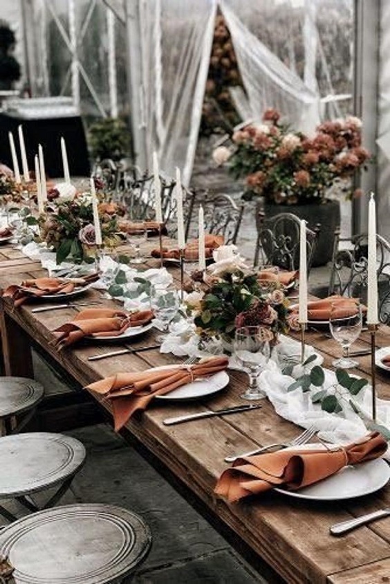 rust table napkin green centerpiece for rustic green rustic country wedding
